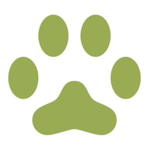 Green paw print to show wildlife control